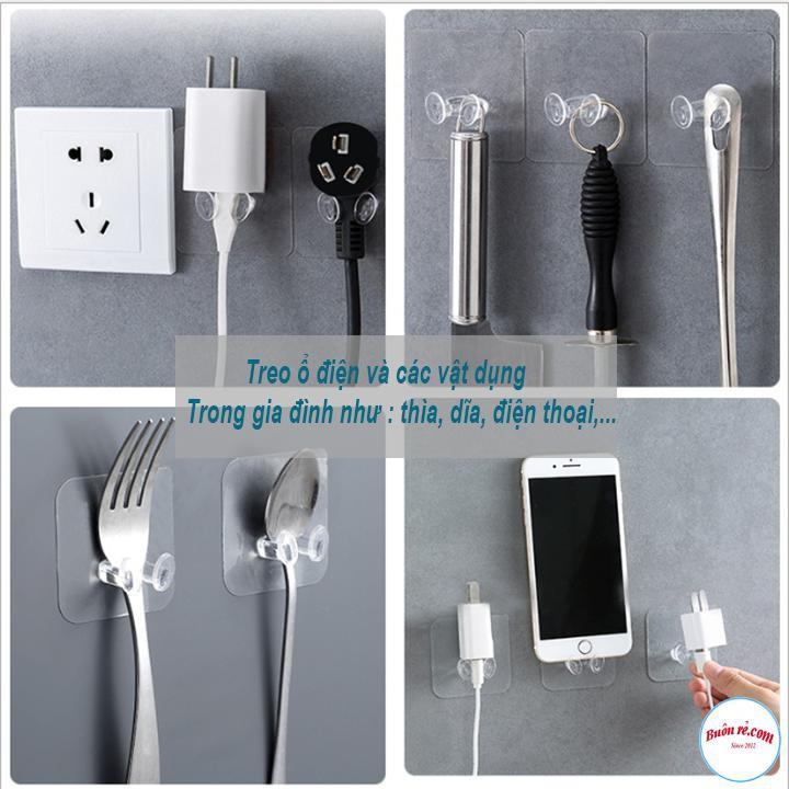 Set 2 Miếng Dán Treo Ổ Điện Dán Tường Trong Suốt Nhỏ Gọn 00795