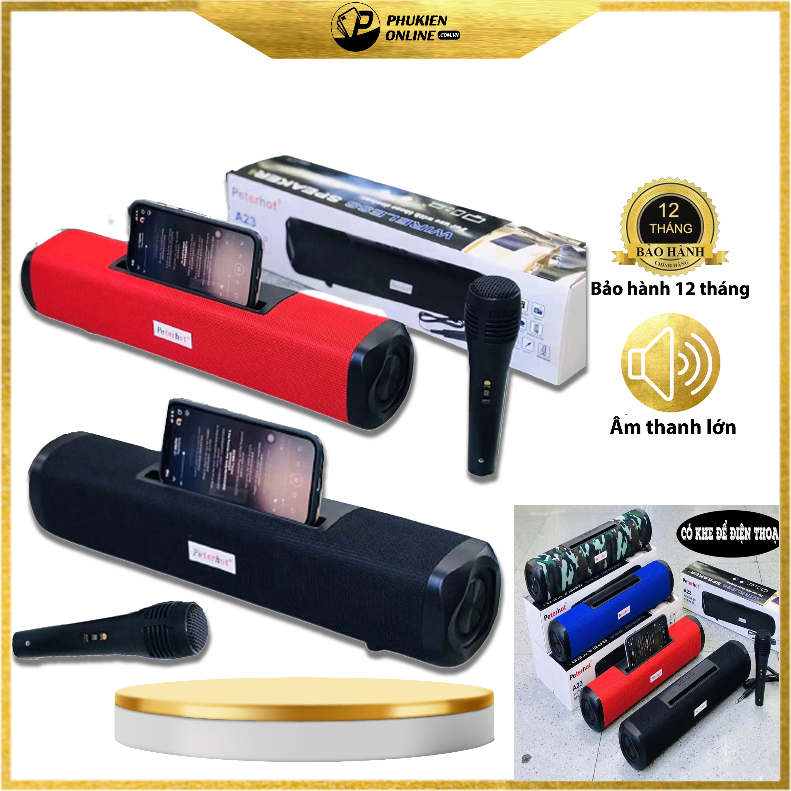 Loa bluetooth karaoke mini FLOVEME A23 công suất lớn Loa không dây có mic âm thanh siêu hay bass khỏe  - Hàng chính hãng