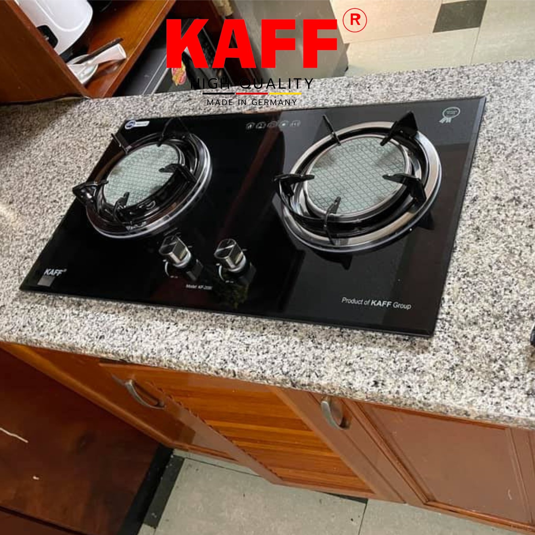 Bộ Bếp ga âm KAFF KF-208I bao gồm: Bếp ga + chảo chống dính cao cấp + bộ van ga - Hàng chính hãng