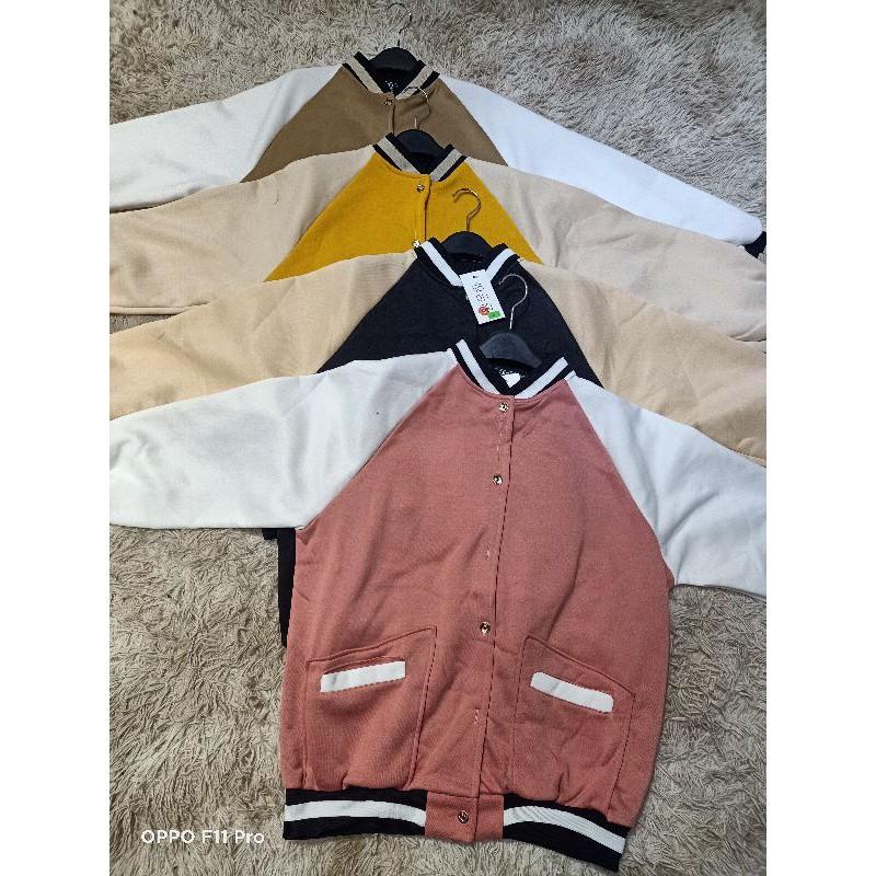Áo khoác bomber nỉ bông phom rộng 4 mầu