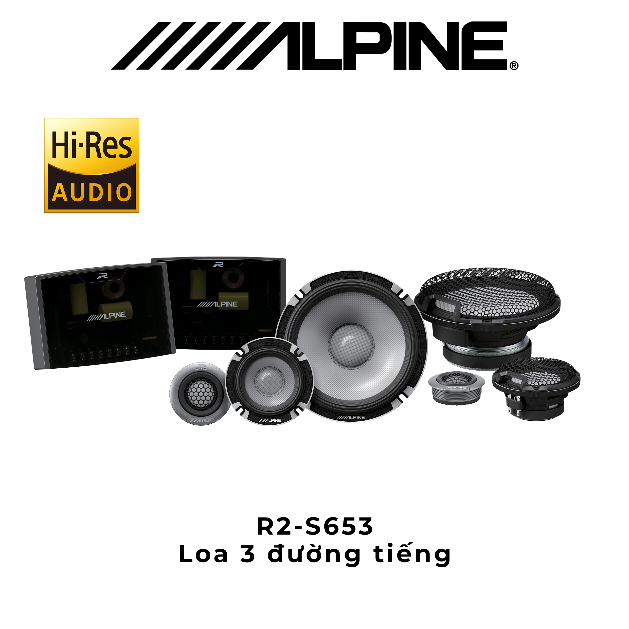 R2-S653 Loa xe hơi 3 đường tiếng chính hãng Alpine