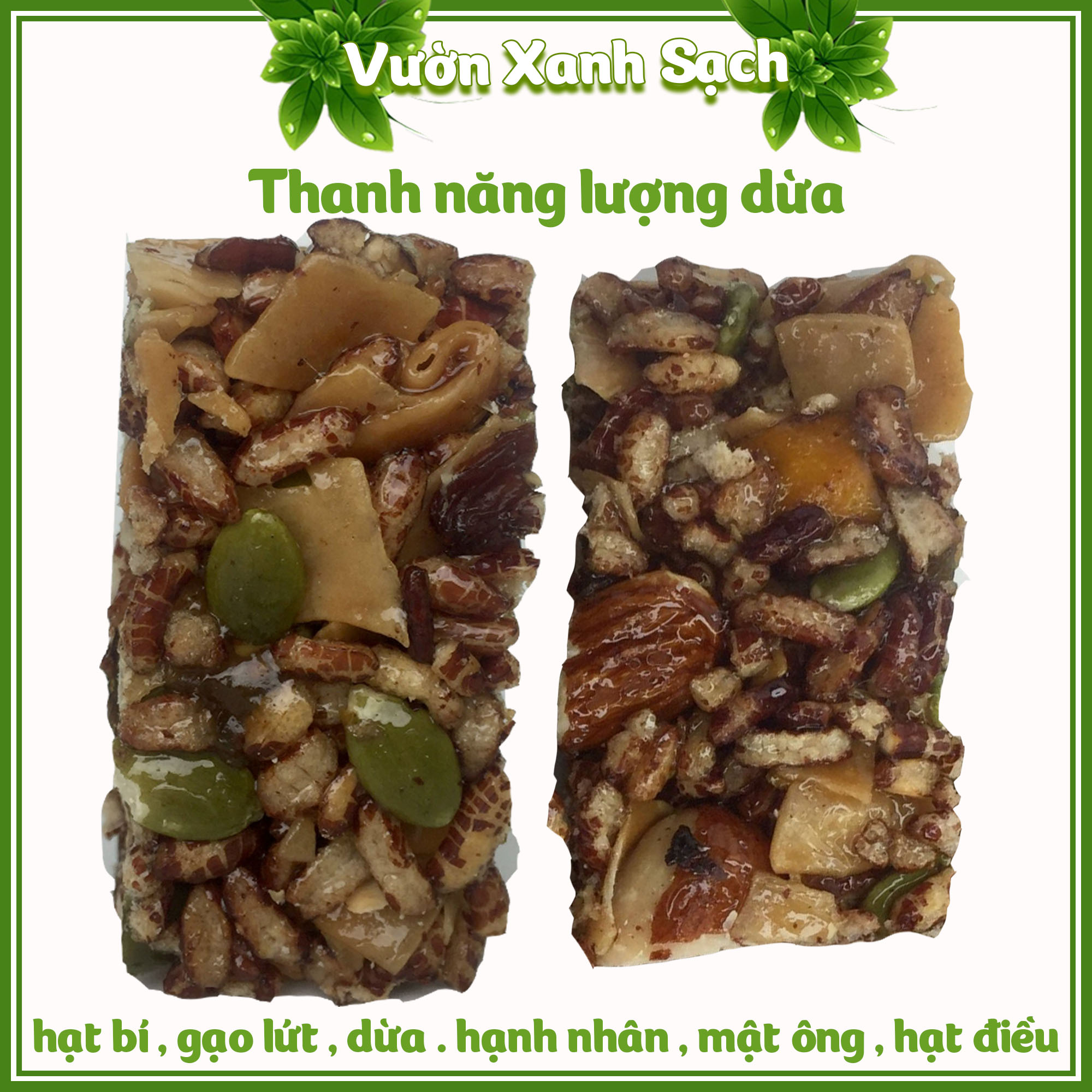 Gạo lứt thanh trái cây / Thanh ngũ cốc - Ăn Chay - Thanh Ăn Sáng Siêu Dinh Dưỡng – Hạt dinh dưỡng năng lượng - Hộp 7 Thanh