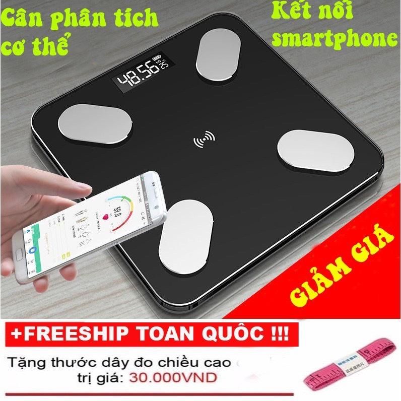 Cân sức khỏe điện tử thông minh phân tích cơ thể cân đo độ béo, mỡ, lượng nước, cơ bắp