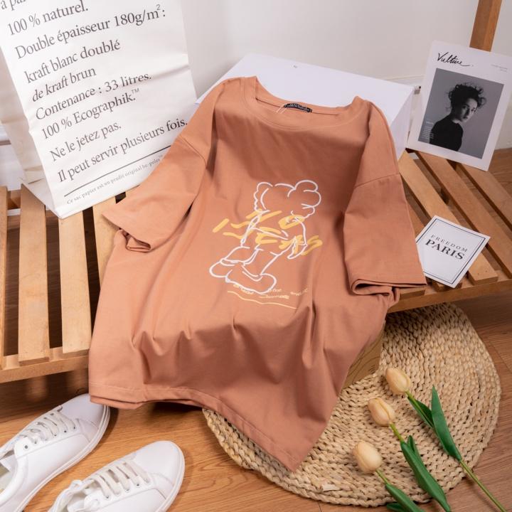 Mẫu áo thun nữ tay lỡ CUTE HOOOTTTT form rộng, áo phông mềm mịn mát, phong cách Hàn Quốc.