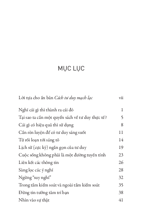 Cách tư duy mạch lạc