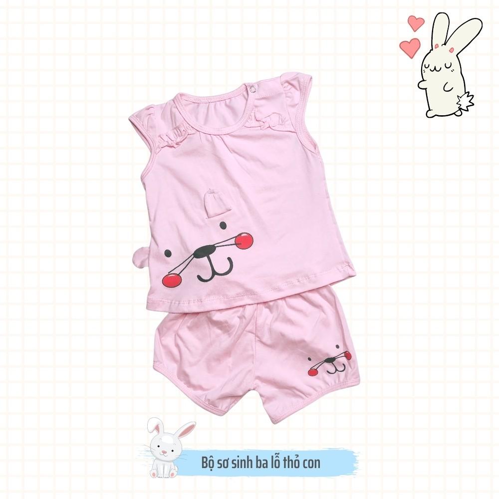Đồ sơ sinh bộ sơ sinh 0-14 tháng bé gái ba lỗ thoáng mát thấm hút mồ hôi 100% cotton đáng yêu hình thỏ con Kidcat shop