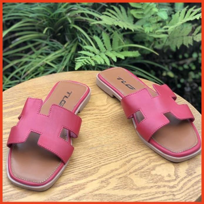 TLG Dép Thời Trang Nữ Da PU Cao Cấp Quai Ngang Chũ H Lót Dép Mềm Êm 21307