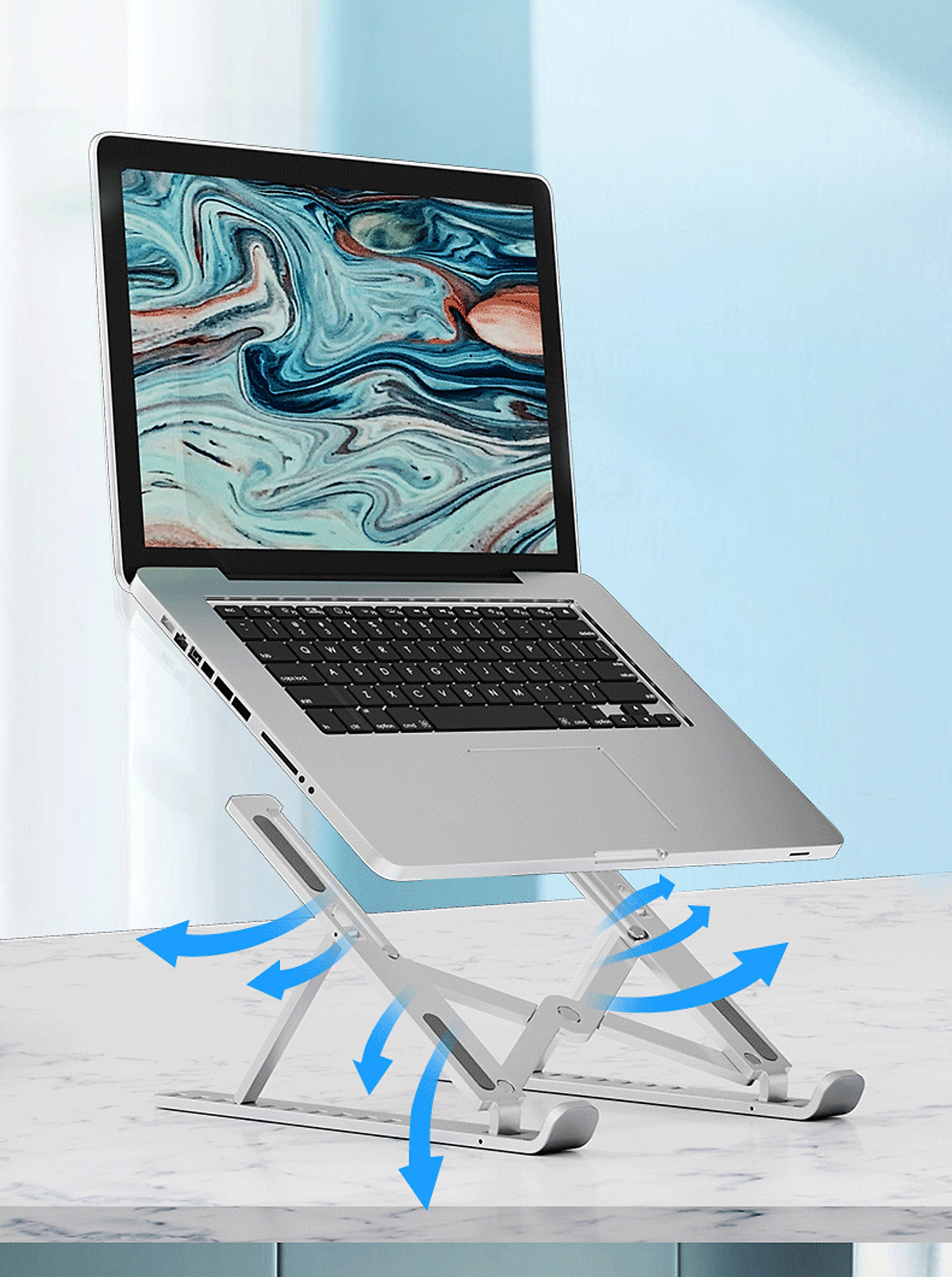 Giá Đỡ Laptop Hợp Kim Nhôm Cao Cấp Có Thể Gấp Gọn, Giúp Tản Nhiệt Laptop, dành cho Macbook, Máy Tính Xách Tay. 07 Vị Trí Điều Chỉnh Góc Độ, Giá Đỡ Máy Tính Laptop Hợp Kim Nhôm Cao Cấp Giúp Tản Nhiệt Có Thể Tháo Rời Hàng Hàng Chính Hãng miDoctor