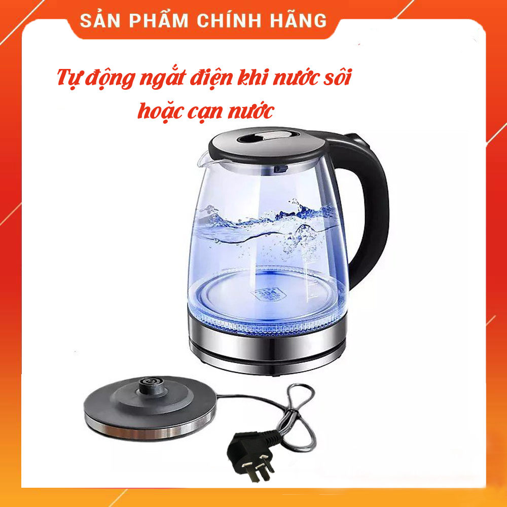 Ấm siêu tốc thủy tinh KAW SH 1518K-mẫu mã đẹp, chất liệu an toàn tiết kiệm điện, đun siêu tốc trong 2 -3 phút -HÀNG CHÍNH HÃNG- MAX STAR