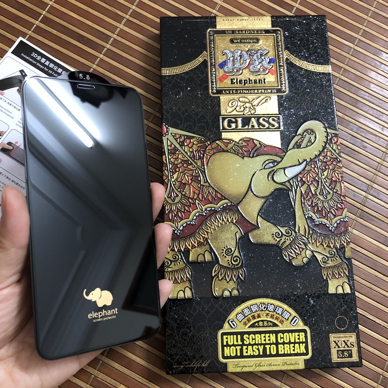 Cường Lực Cho iPhone 7Plus/8 Plus WK Elephant 3D Bảo Vệ Toàn Diện - Siêu cứng ; Chống bám vân tay - TRẮNG - Hàng chính hãng