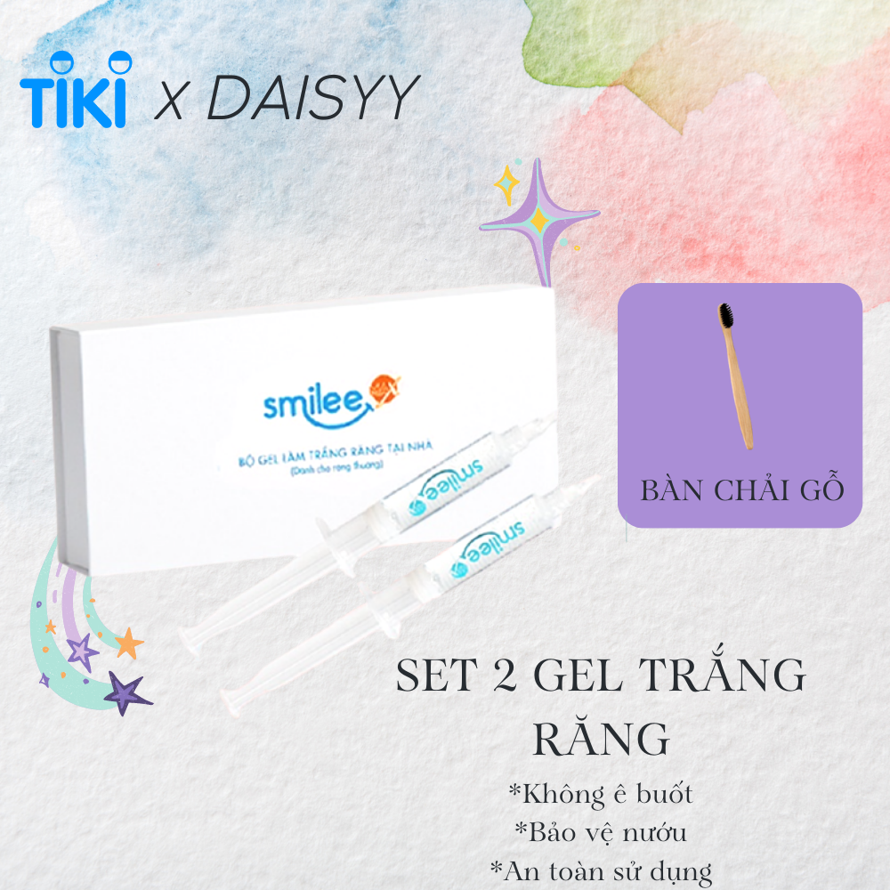 Bộ 2 gel tẩy trắng răng an toàn không ê buốt Smilee- Hàng chính hãng nhập khẩu từ Mỹ có chứng nhận ISO - [Combo tiết kiệm]