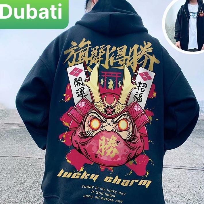 ÁO KHOÁC HOODIE NAM NỮ DÀY PHOM FORM RỘNG QUỶ ONI SAMURAI VIP CHẤT NỈ CHỐNG LẠNH NẮNG, NÓNG ĐÔNG HÈ - DUBAI FASHION