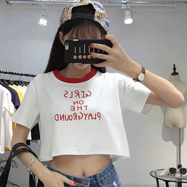 Áo thun tay ngắn croptop nữ