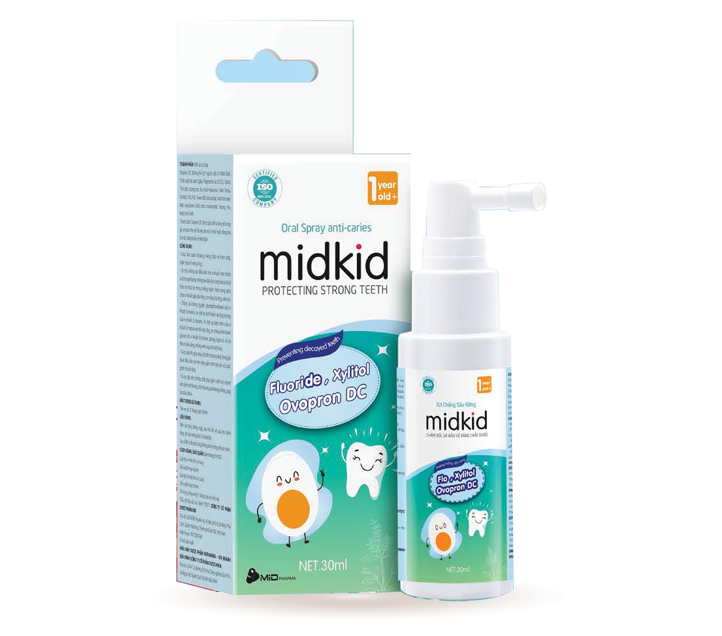 Xịt chống sâu răng MIDKID-Ngăn ngừa sâu răng-bảo vệ men răng-ngừa ố vàng-đập tan sâu sún hà mủn