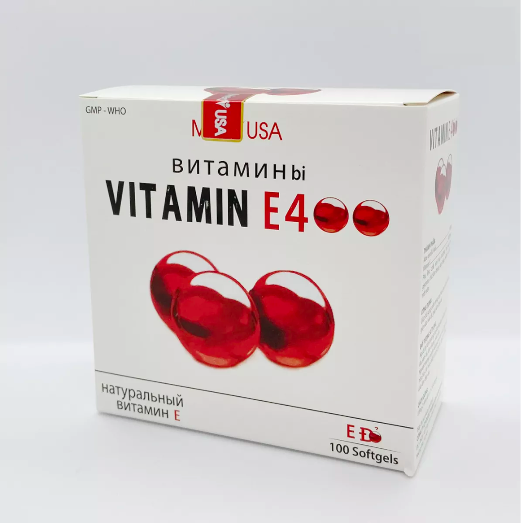 Vitamin E Đỏ 400 - Bổ Sung Vitamin E400 Hỗ Trợ Làm Đẹp Da, Sáng Da, Chống Lão Hóa - Hộp 100 Viên