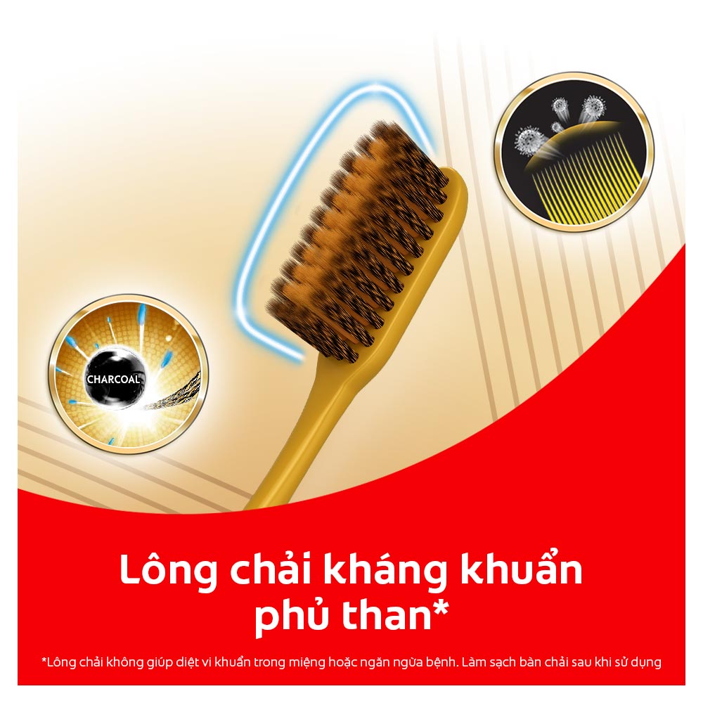 Bộ 2 Bàn chải Colgate Slimsolt Charcoal Gold kháng khuẩn than vàng tặng kèm kem đánh răng Colgate