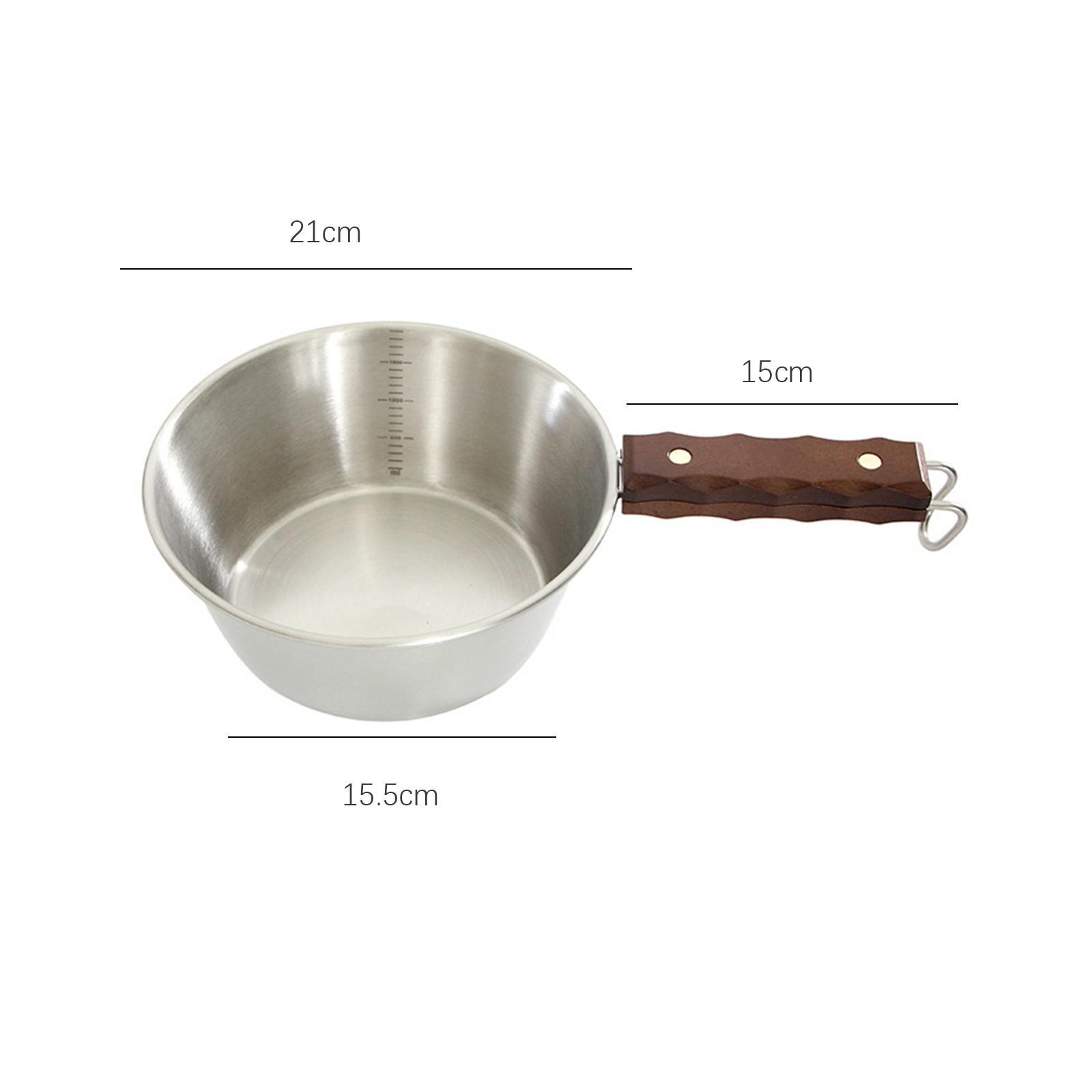 Camping Bowl Outdoor Bowl with Carry Bag with Wooden Handle Cookware Camping Cup Picnic Tableware for Fishing Trekking Travel Cookout Hiking