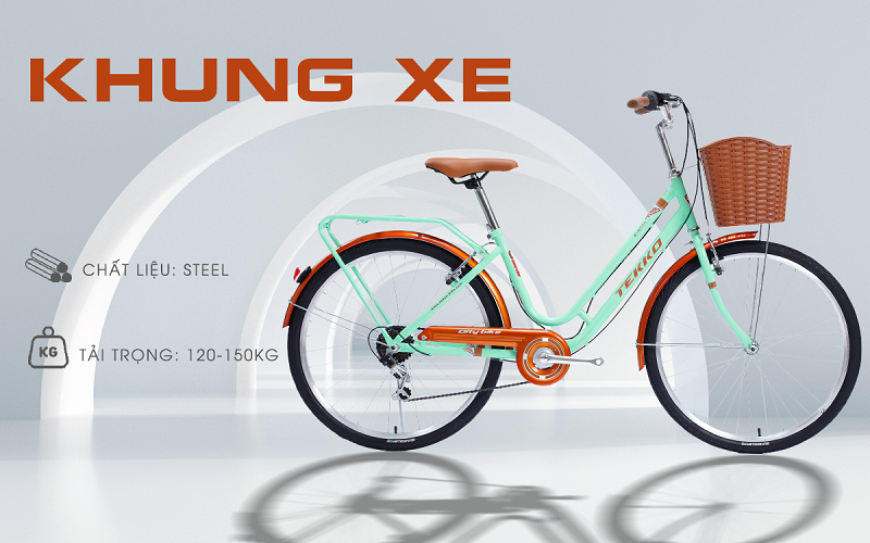 Xe đạp TEKKO C200S 26 inch, Khung thép cao cấp