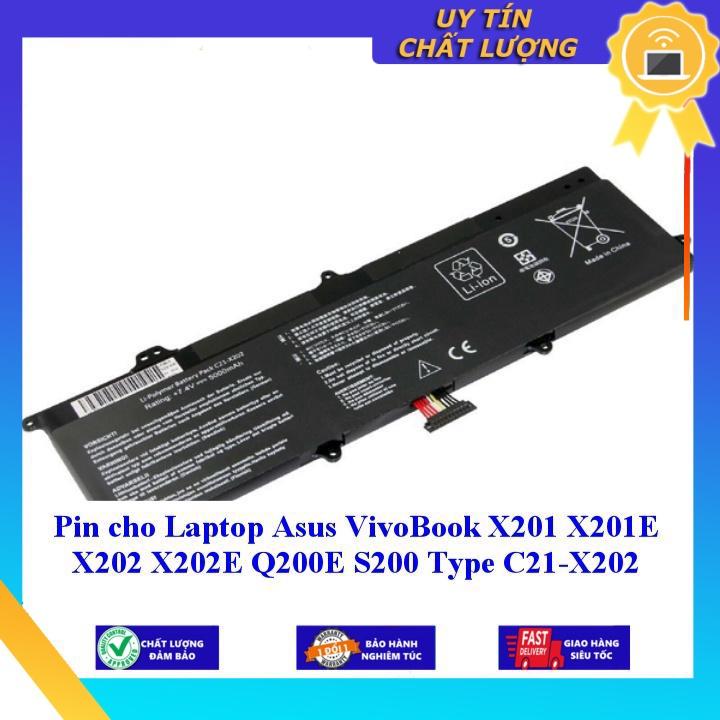 Pin cho Laptop Asus VivoBook X201 X201E X202 X202E Q200E S200 Type C21-X202 - Hàng Nhập Khẩu New Seal