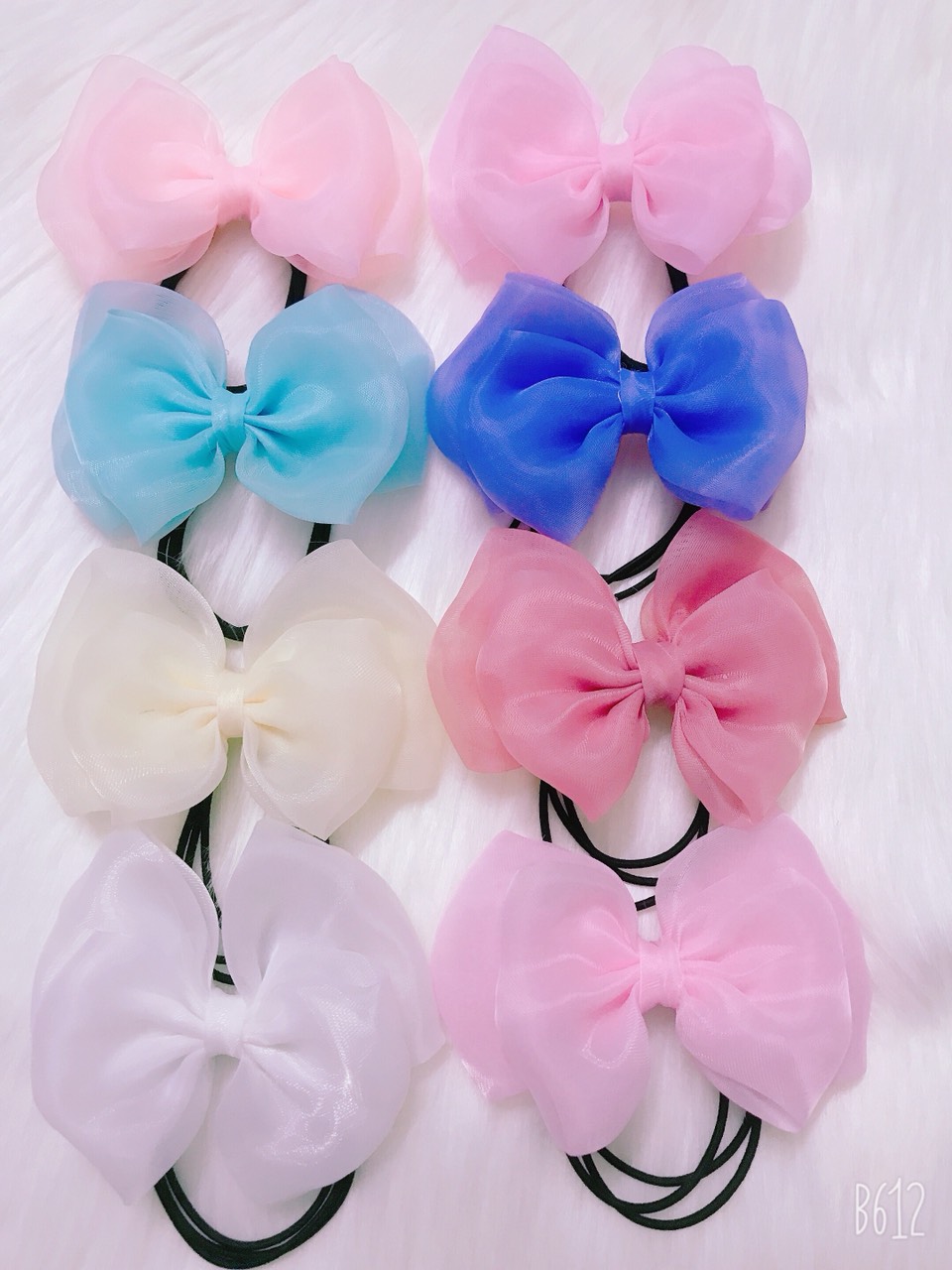 Combo 5 Dây cột tóc, buộc tóc nơ vải voan bồng Phụ Kiện Thời Trang Teen