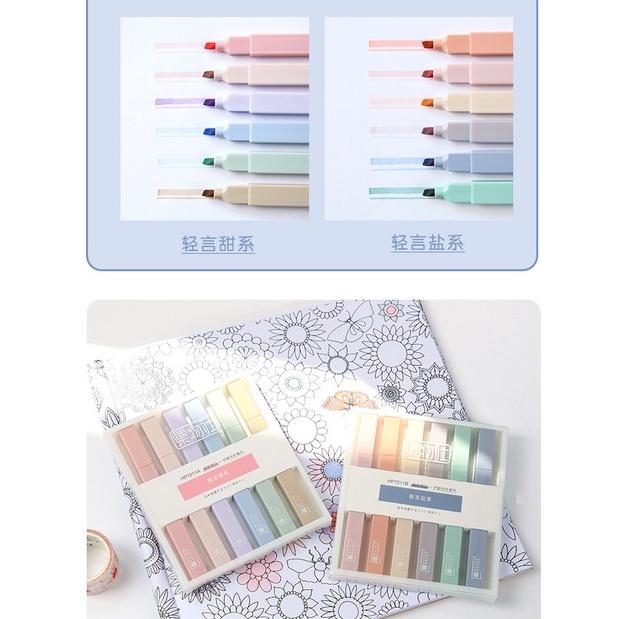 RY DIYSet - 6 bút highlight pastel CREAM COLOR dùng trang trí sổ sách dễ thương