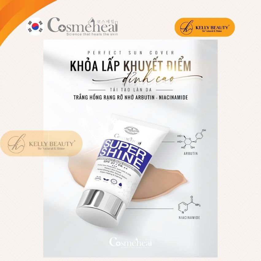 Kem Nền Che Khuyết Điểm Perfect Sun Cover Cosmeheal - Nâng Tone, Dưỡng Trắng, Bảo Vệ Da | Kelly Beauty