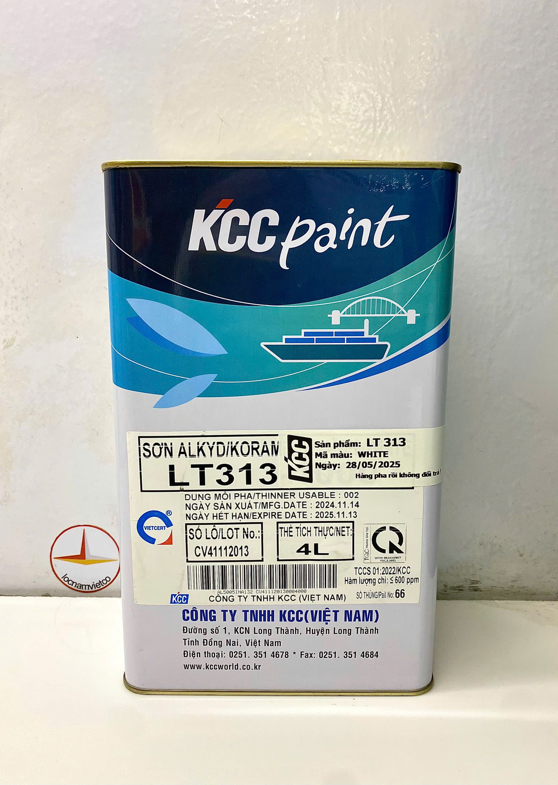 Sơn Alkyd KCC LT313 Base A màu trắng 1000 _4L