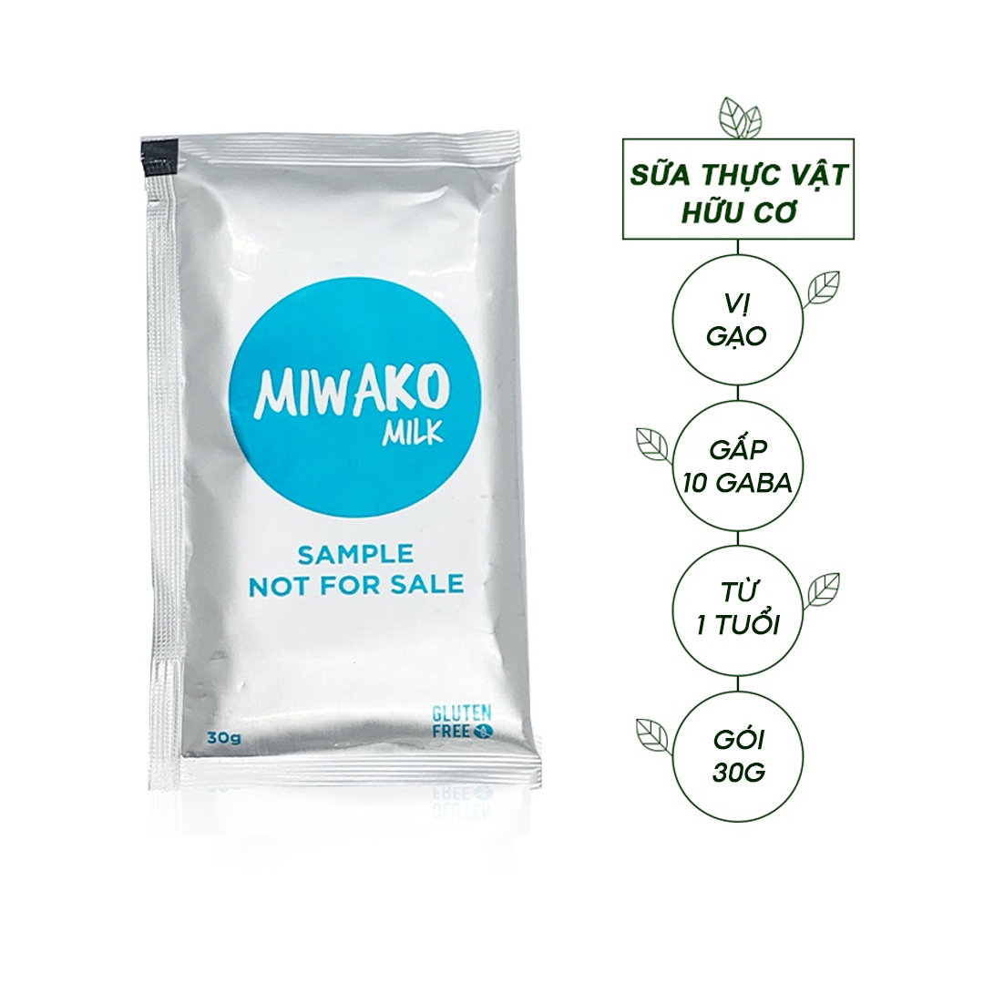 Sữa Hạt Hữu Cơ MIWAKO Nhập Khẩu Malaysia, Gói 30g Vị Gạo, Sữa Dinh Dưỡng Cho Bé Từ 1 Tuổi Dị Ứng Đạm Bò Tiêu Hóa Kém