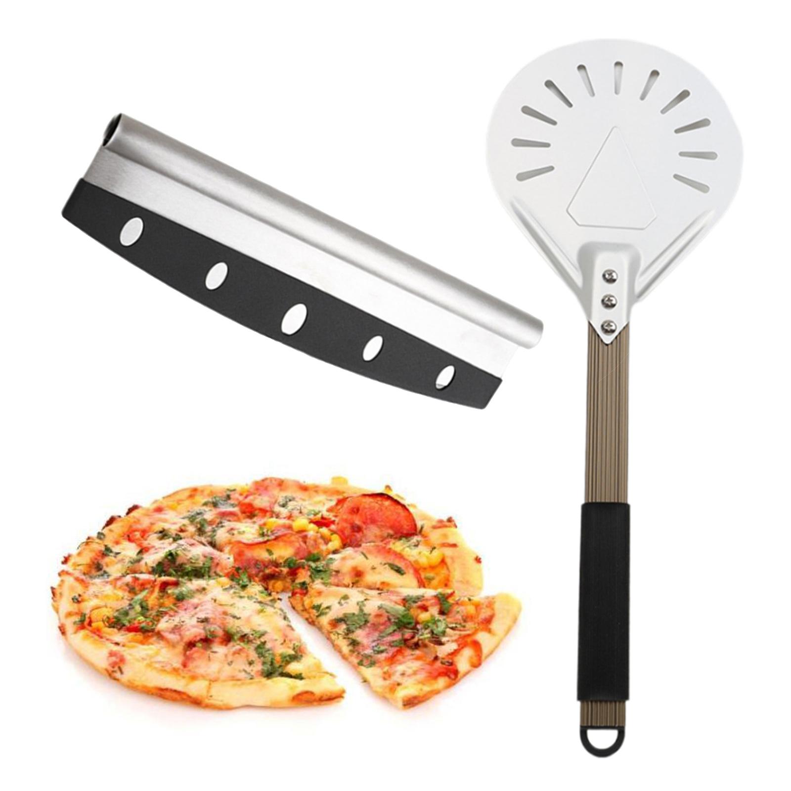 Aluminum Alloy Pizza Peel Professional Pizza Spatula and Pizza Cutter Baking Tool