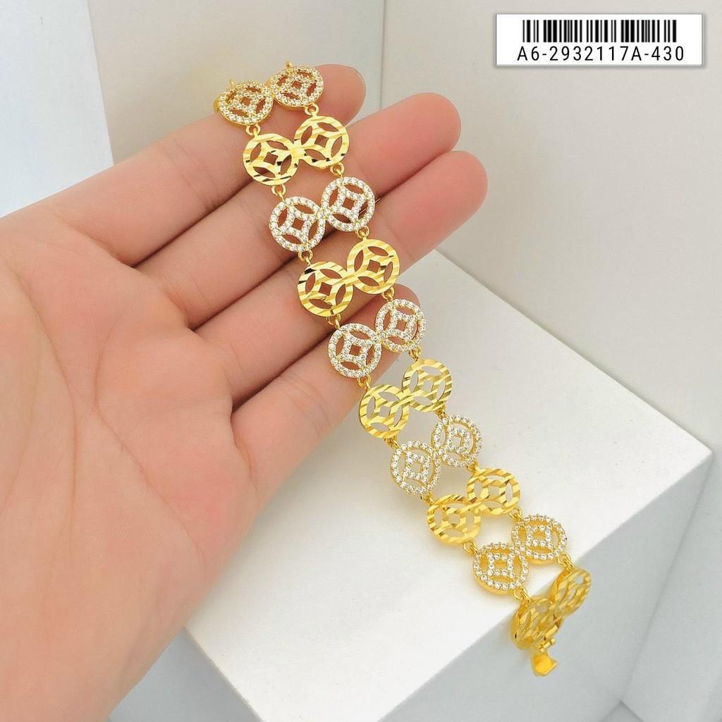 Lắc Tay Kim Tiền Đính Đá Sang Xịn Thu Hút Tài Lộc