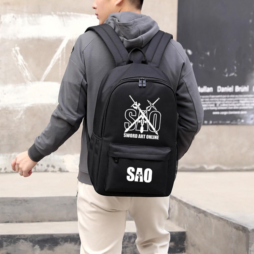 Balo SAO Sword Art Online nam nữ, chất liệu vải cao cấp bền đẹp, ngăn đựng vừa laptop 15.6 inch