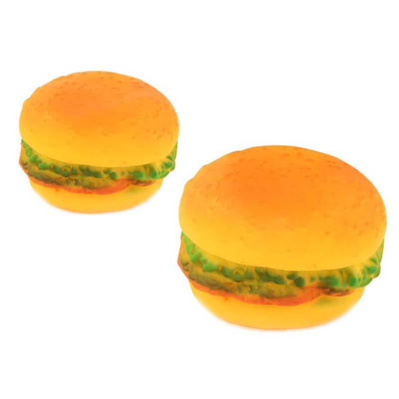 1 đồ chơi cao su hình bánh Hamburger phát tiếng cho chó gặm