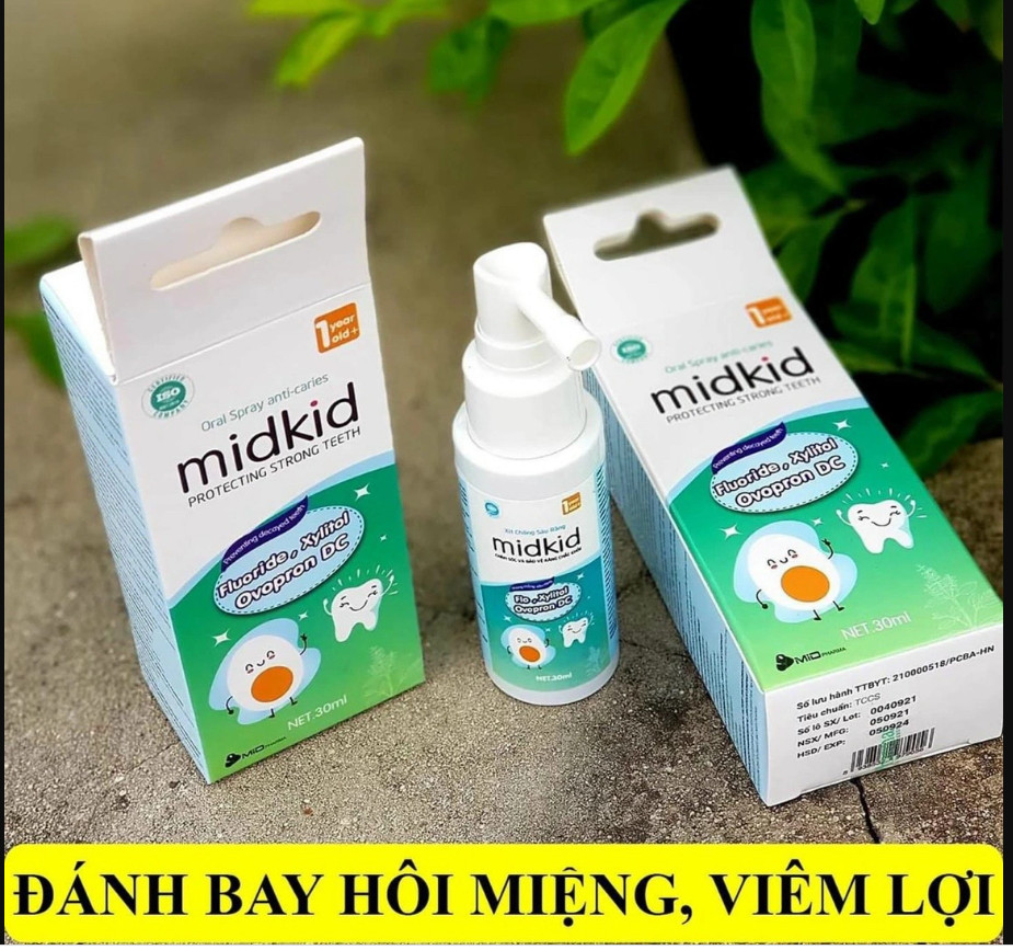 Combo 3 chai xịt chống sâu răng cho bé Midkid, hỗ trợ giảm hà mủn, bảo vệ răng