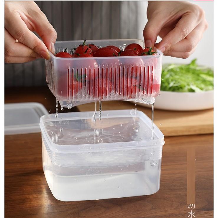 Hộp đựng kèm rổ đựng ráo nước 1.1l
