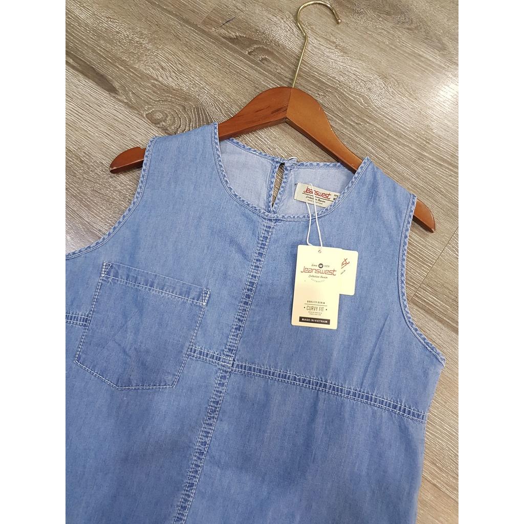 Set Bộ Denim Sát Nách JEANS 2 Màu Xanh Nhạt, Xanh Trung Mát Mẻ Cho Mùa Hè Năng Động Chất Đẹp - Độc - Lạ