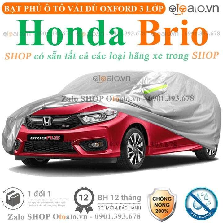 Bạt che phủ xe ô tô Honda Brio 3 lớp cao cấp