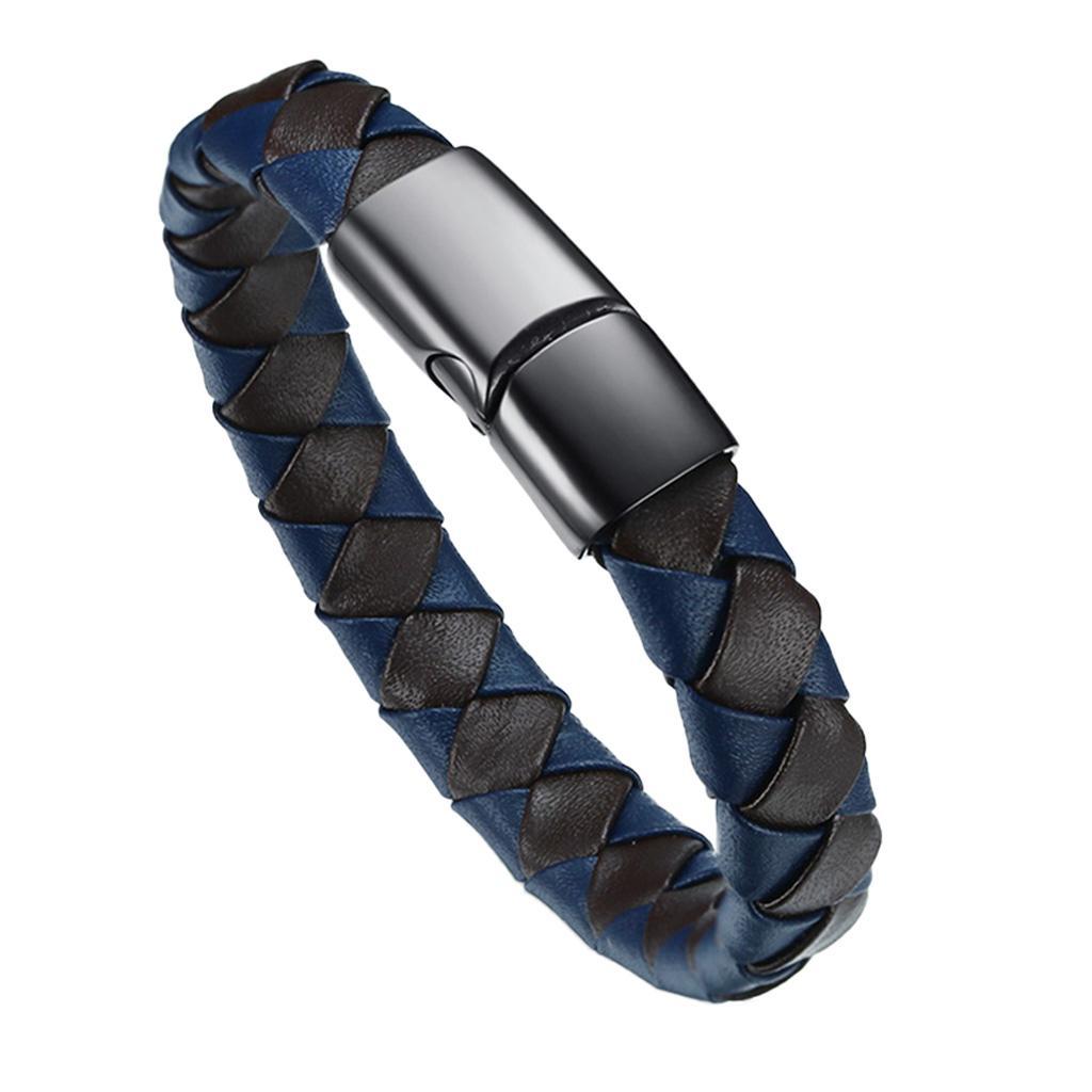 Mens Stainless Steel Bracelet Leather Bracelet Mens Gifts As Described