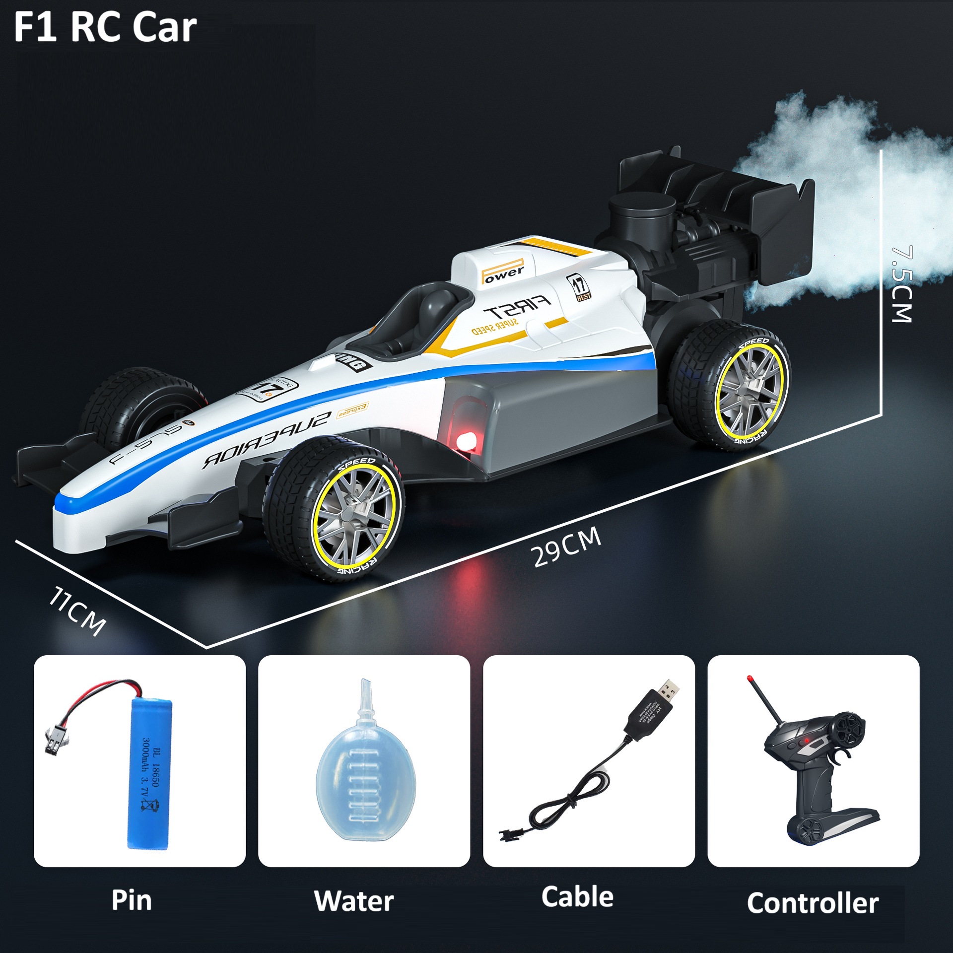 Xe Đua F1 Điều Khiển Từ Xa Siêu Tốc Độ Cao Có Đèn Hiệu Ứng Phun Sương Đồ Chơi Trải Nghiệm Độc Đáo