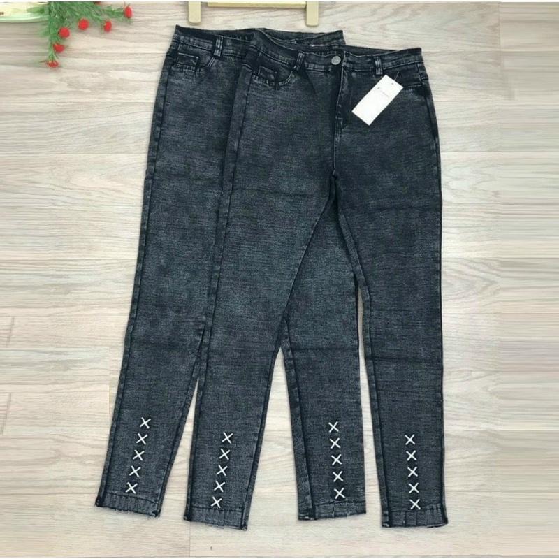 Quần Bò Nữ Kaki Thun Giả Jean Co Dãn Mạnh, Mặc Thoải Mái - BT Fashion