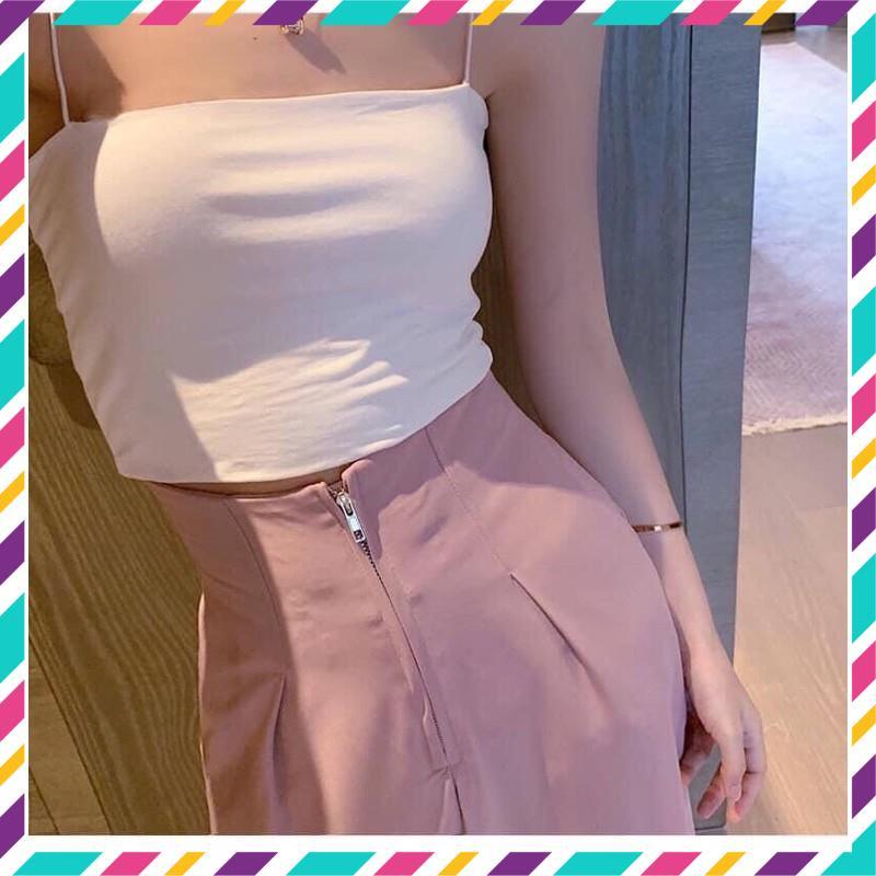 Quần baggy nữ ống rộng cạp liền ống rộng dáng suông khóa trước lên dáng cực đẹp