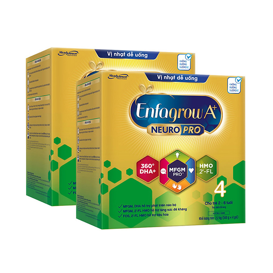 Bộ 2 hộp Sữa bột Enfagrow A+ Neuropro 4 Vị thanh mát – 2.2kg/hộp