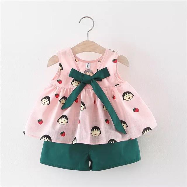 Bộ cho bé 1-6tuổi cotton - đũi, Váy mùa hè cộc tay cho bé gái - susan kids