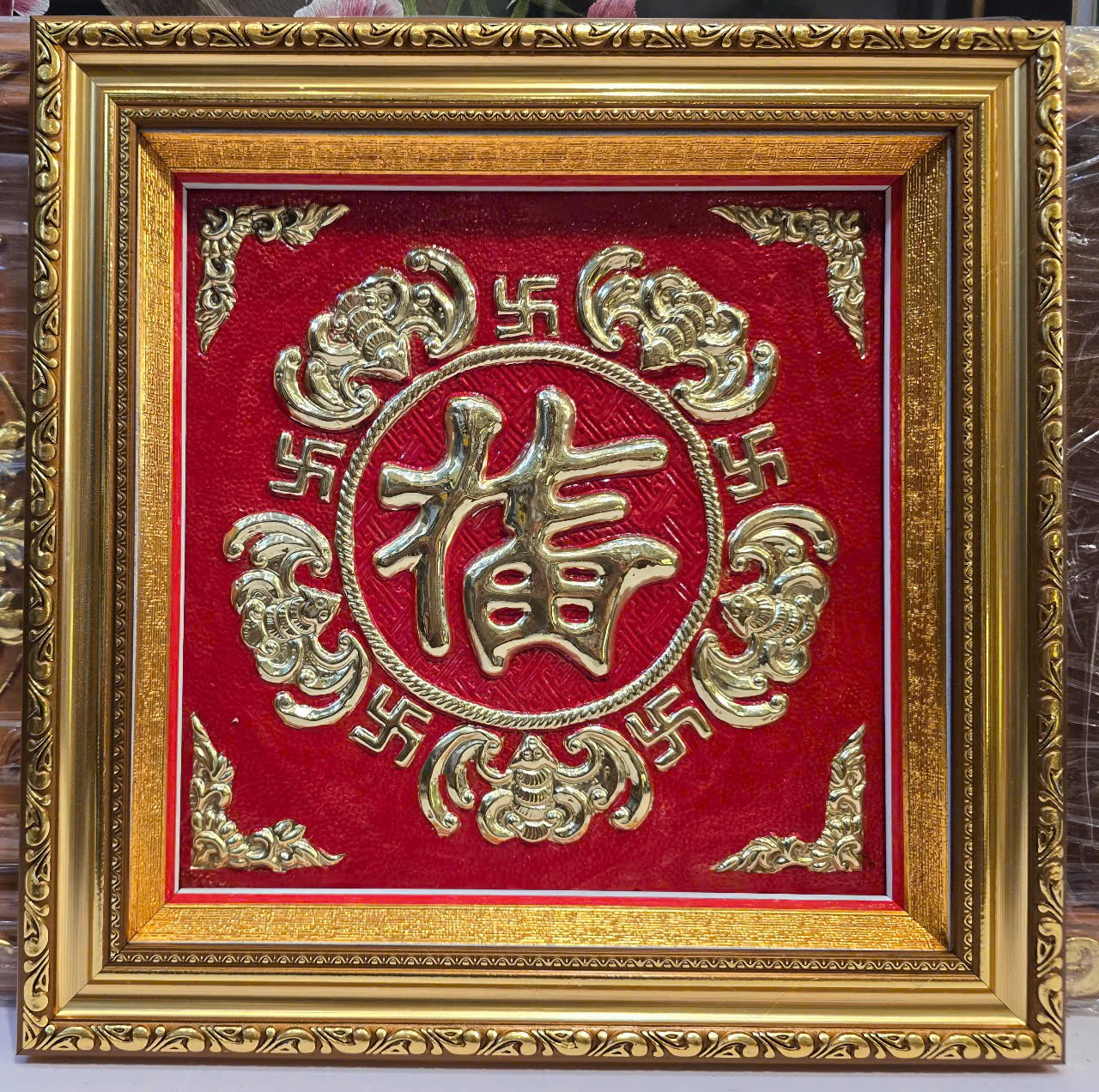 Chữ Ngũ Phúc Treo Phong Thủy bằng đồng vàng