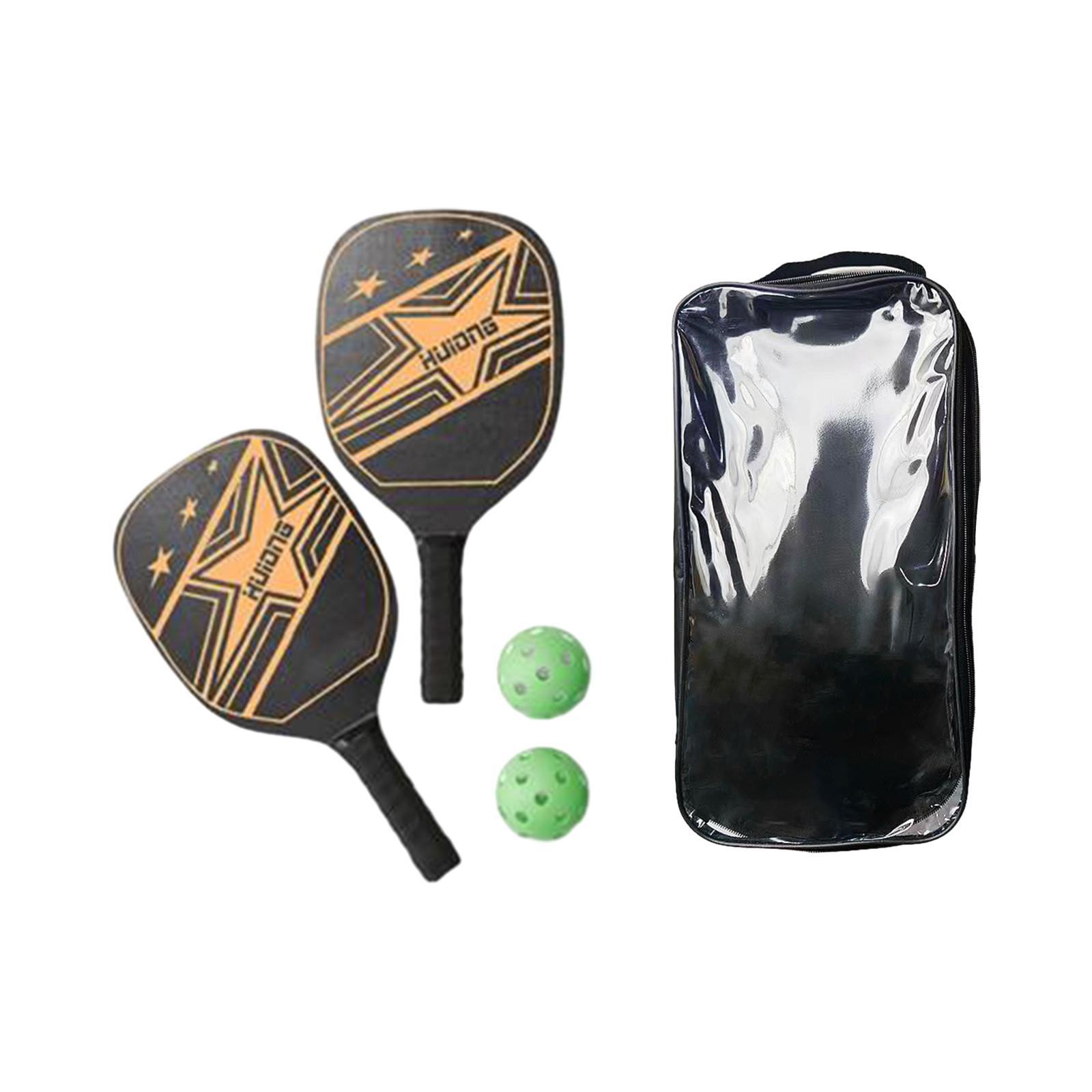 2Pieces Pickleball Paddles with 2Pcs Balls and Carry Bag Pickleball Racquets