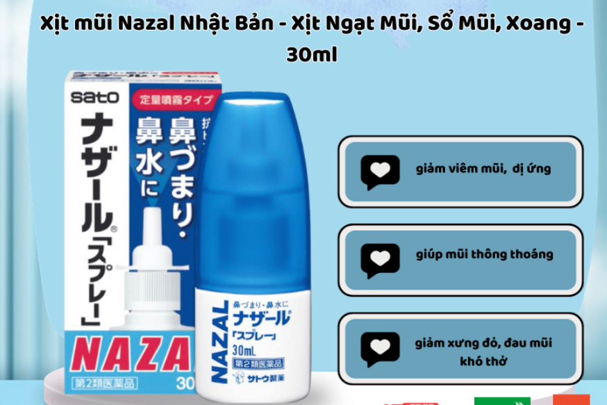 Chai Xịt Xoang Mũi 30ml NazaI Nhật Bản