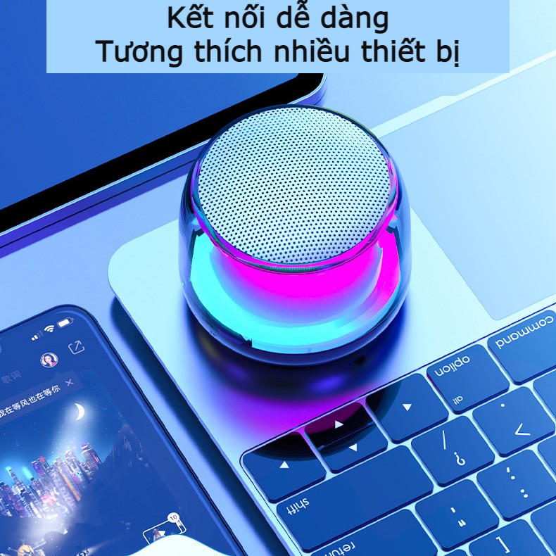 Loa bluetooth mini Smart Speaker S9 - loa bluetooth không dây, loa mini cầm tay nhỏ gọn, trọng lượng nhẹ, thiết kế hiện đại, chống nước tốt - loa mini có đèn led RGB, âm thanh sống động, tương thích nhiều thiết bị