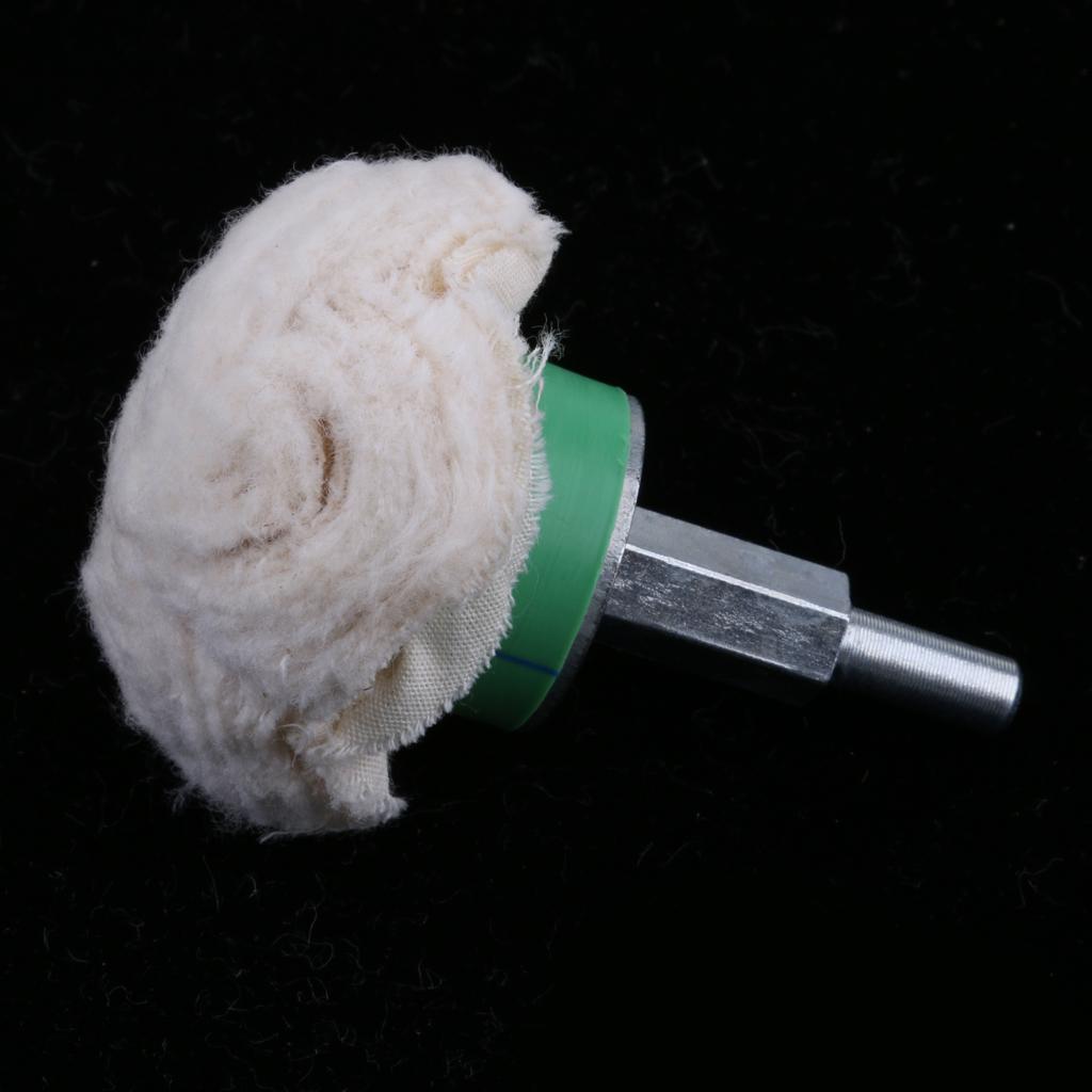 Mounted Cotton Soft Fine 6mm Shank Polishing Wheel Rotary Tools 45x20mm