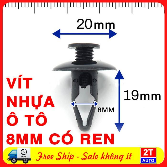 Bộ 10 đinh tán, chốt vít nở vit Nhựa 8mm Loại chuyên dùng cho xe hơi ô tô - vít nhựa ô tô sku 220