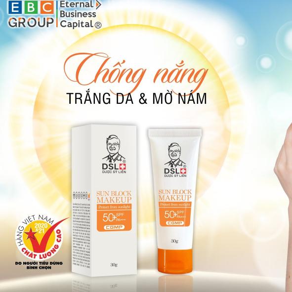 Kem chống nắng SUN BLOCK MAKEUP 30g chiết xuất thiên nhiên mờ nám trắng da trẻ hóa làn da