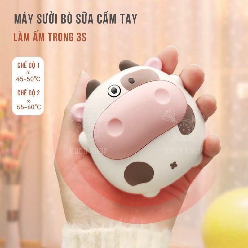 Máy sưởi ấm tay mini hình con bò sữa